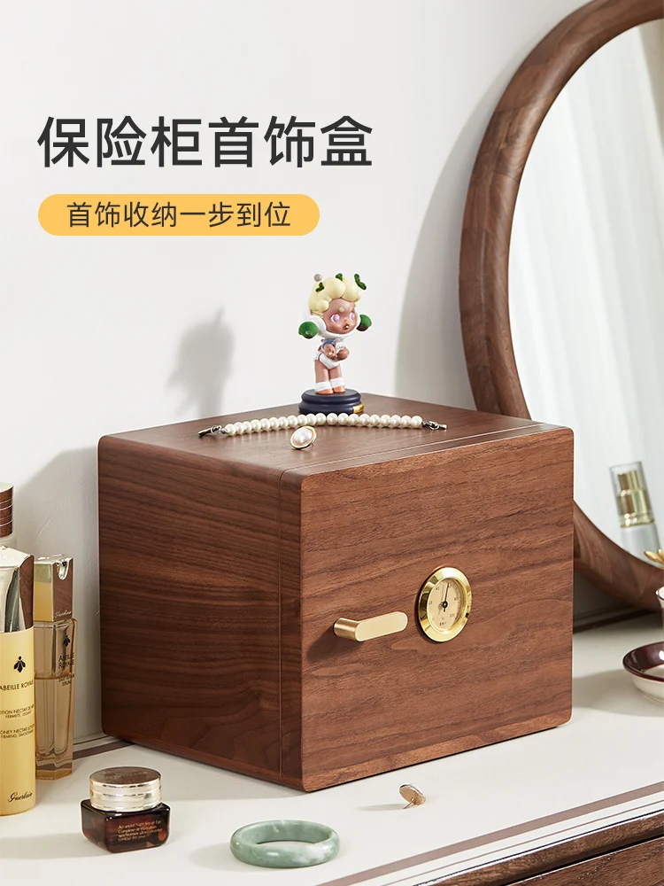 Wooden Jewelry Box 2023 New Large Capacity Solid Wood High end Jewelry Three Gold Anti oxidation Jewelry Exquisite Storage Box