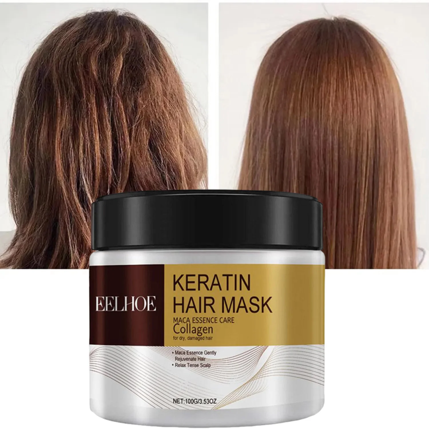 Collagen Keratin Hair Mask Oil Control Moroccan Argan Oil Hair Mask Conditioner Soft Smooth Frizz Damaged Repair Hair Care