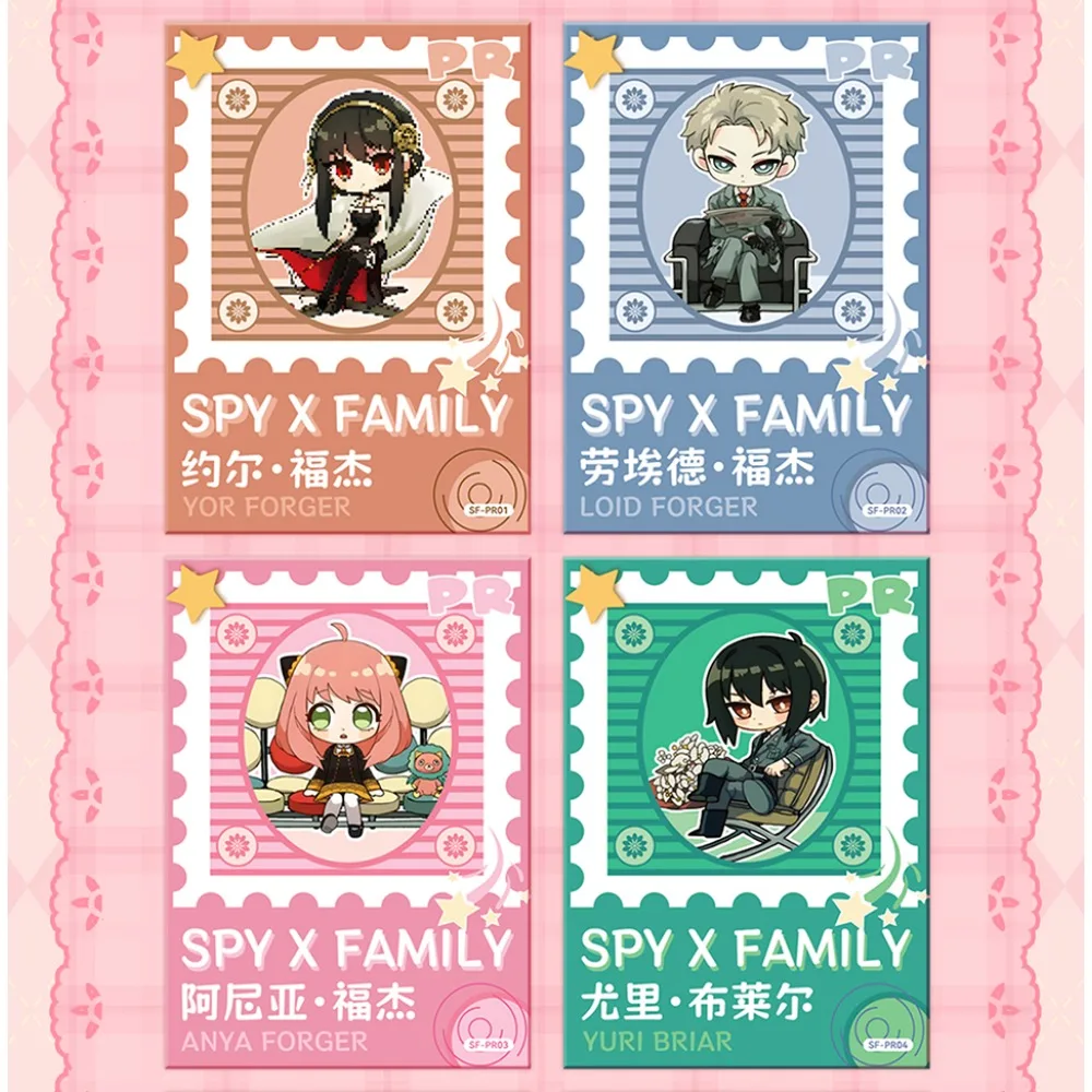 Genuine SPY×FAMILY Cards Daily Funny Anime Protagonist Anniversary Edition Vintage Family Portrait Collection Cards Kids Gifts
