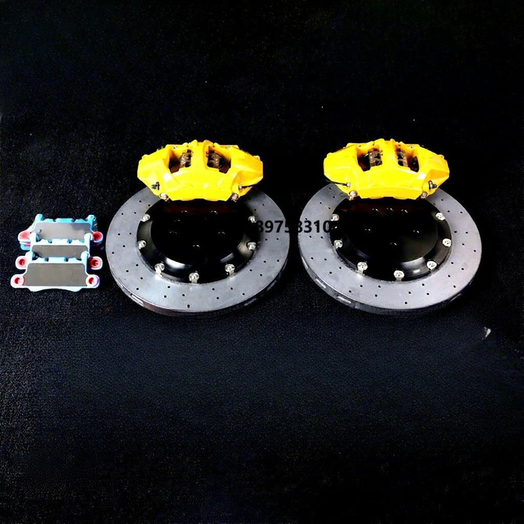 Car Brake Caliper Carbon Ceramic Rotor Kit Rear 4 Pistons 380 * 28mm