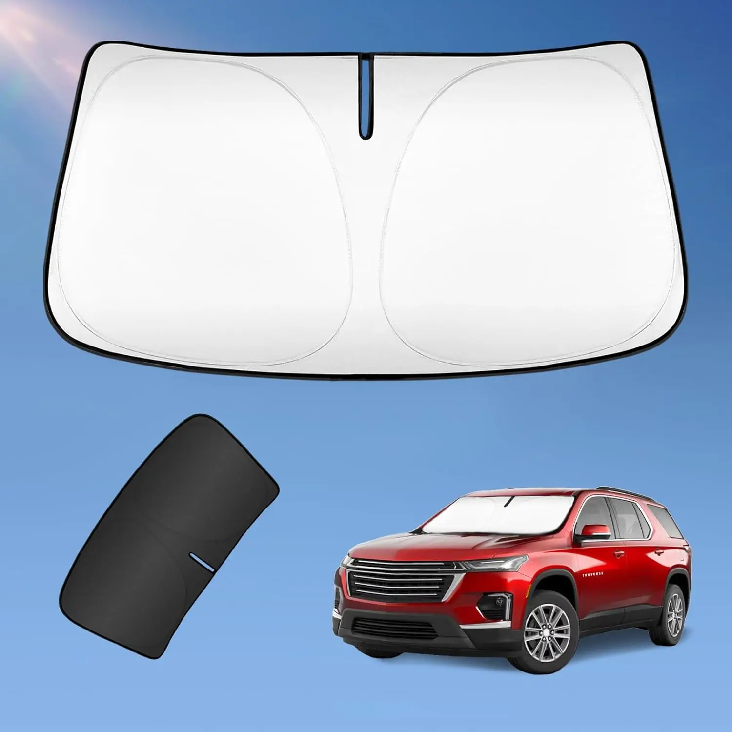 

Солнцезащитный козырек для Chevrolet Traverse 2018-2026 - 4-слойный, 250T, серебристый