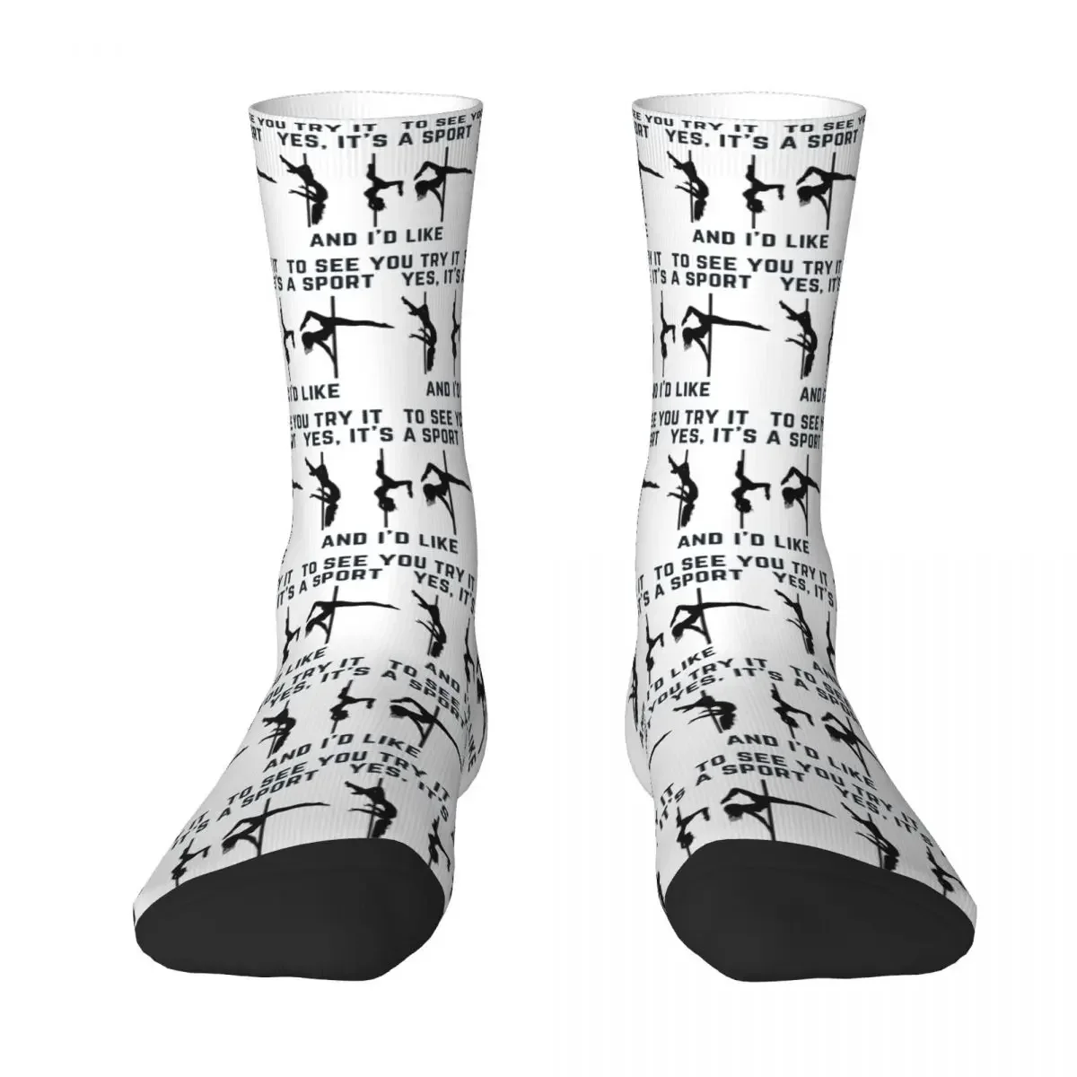 Yes, It's A Sport - Pole Dance Design Socks Harajuku High Quality Stockings All Season Long Socks Accessories for Man Woman Gift