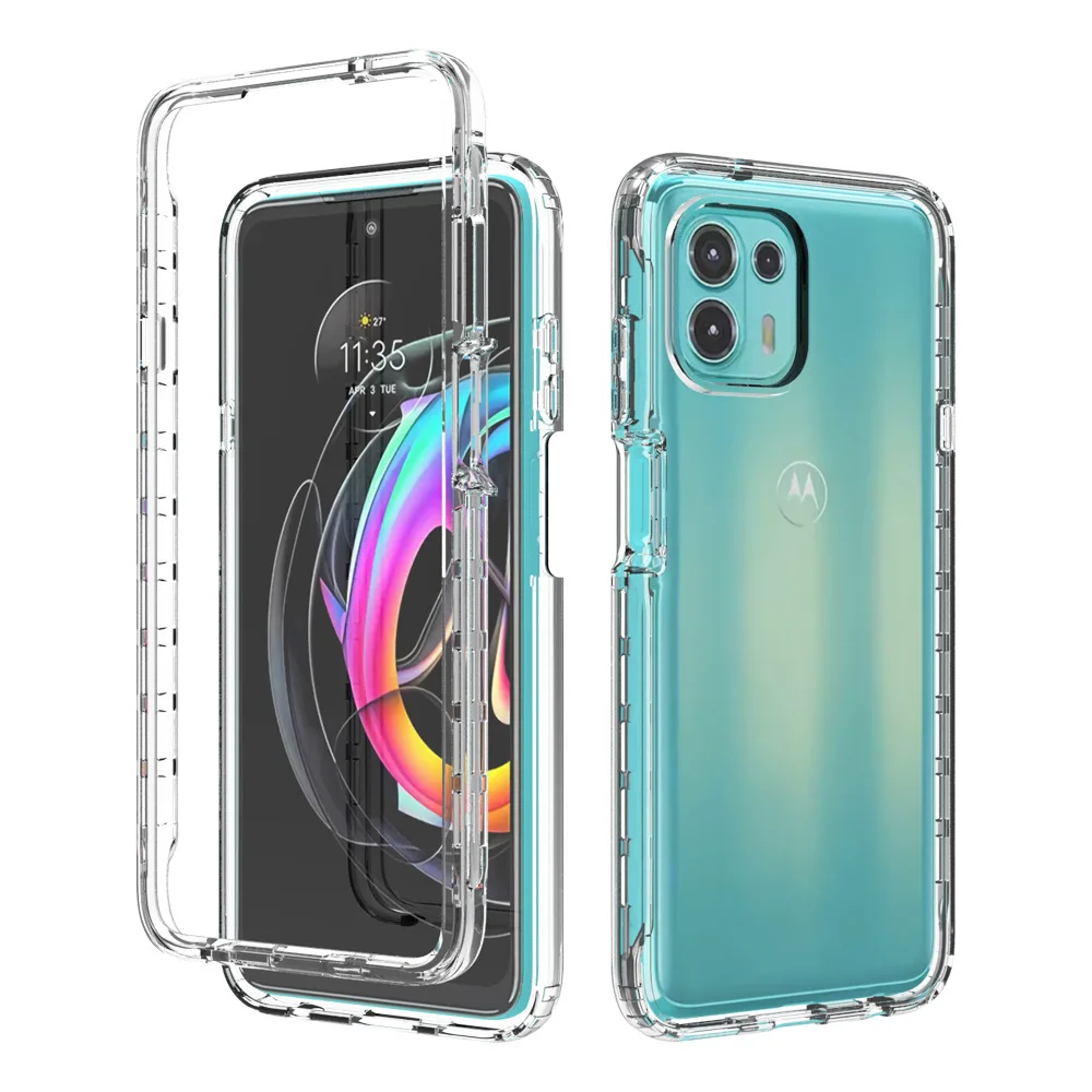 

Transparent Case for MOTO EDGE 20/20Lite/20 pro Hybrid Shockproof Shell 2in1 Crystal Clear Cover Capa Funda coque
