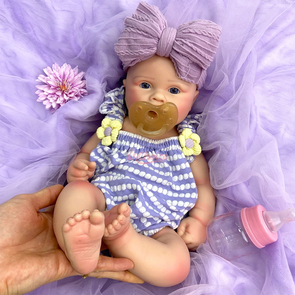 Open Mouth 18" Realistic Silicone Reborn Girl Doll Handmade Painted Skin Newborn Doll Muñeca Art Collectors & Doll Enthusiast