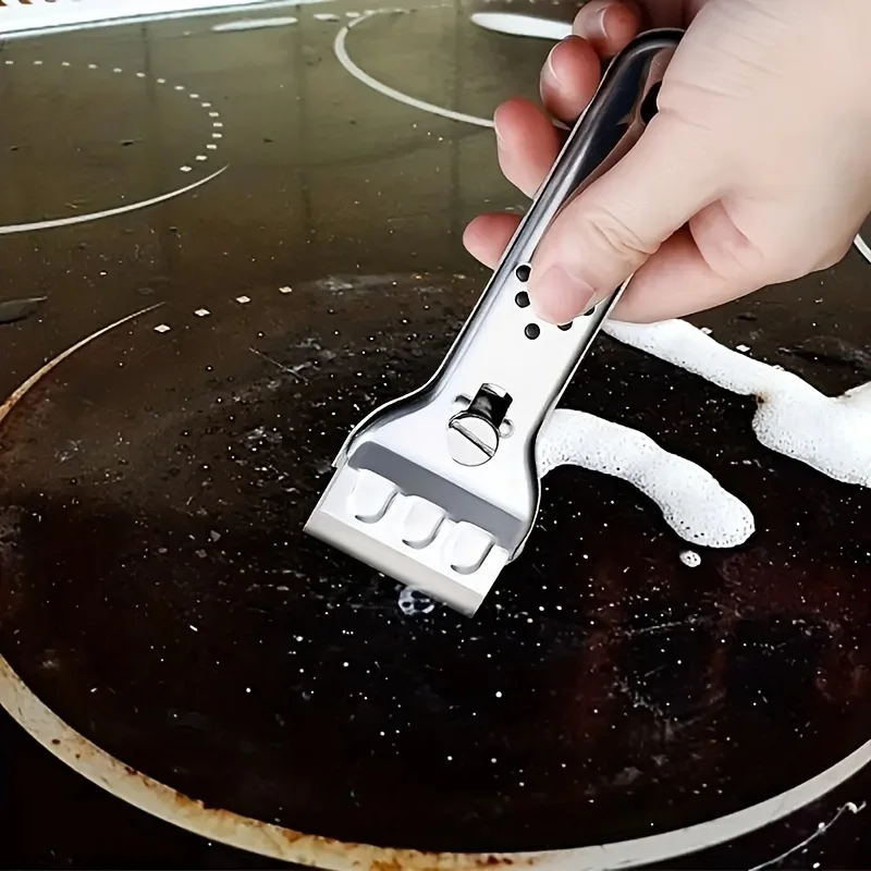 Juego de 6 uds, raspador multifuncional con hoja, raspador de pintura, limpiador de manchas de aceite, herramienta de limpieza de cocina, suministros de limpieza