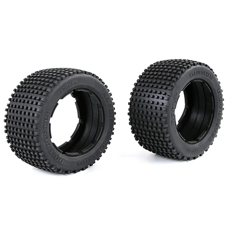 ABUM-2X Off-Road Rear Tyres Thicken Skin Set For 1/5 HPI ROFUN BAHA ROVAN KM Baja 5B Truck Spare  Parts