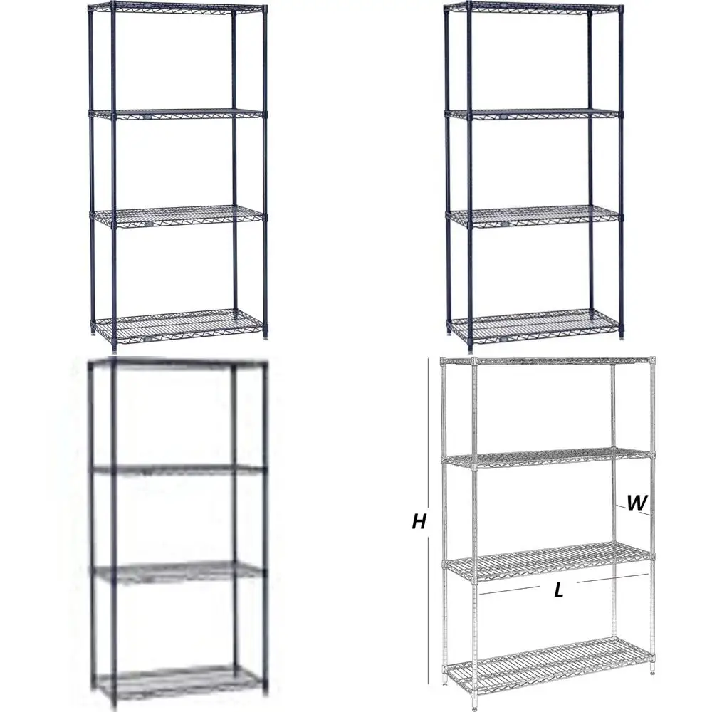 رف تخزين تجاري Nexel Nexelon ذو 5 أرفف مقاوم للصدأ، 24 × 48 × 74، أزرق #1