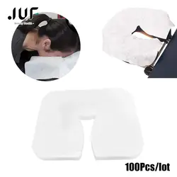 100Pc Disposable Spa Massage Cradle Table Sheets Headrest Pads Non Woven Fabric Face Pillow Hole Cover Face Rest Overlay Cushion