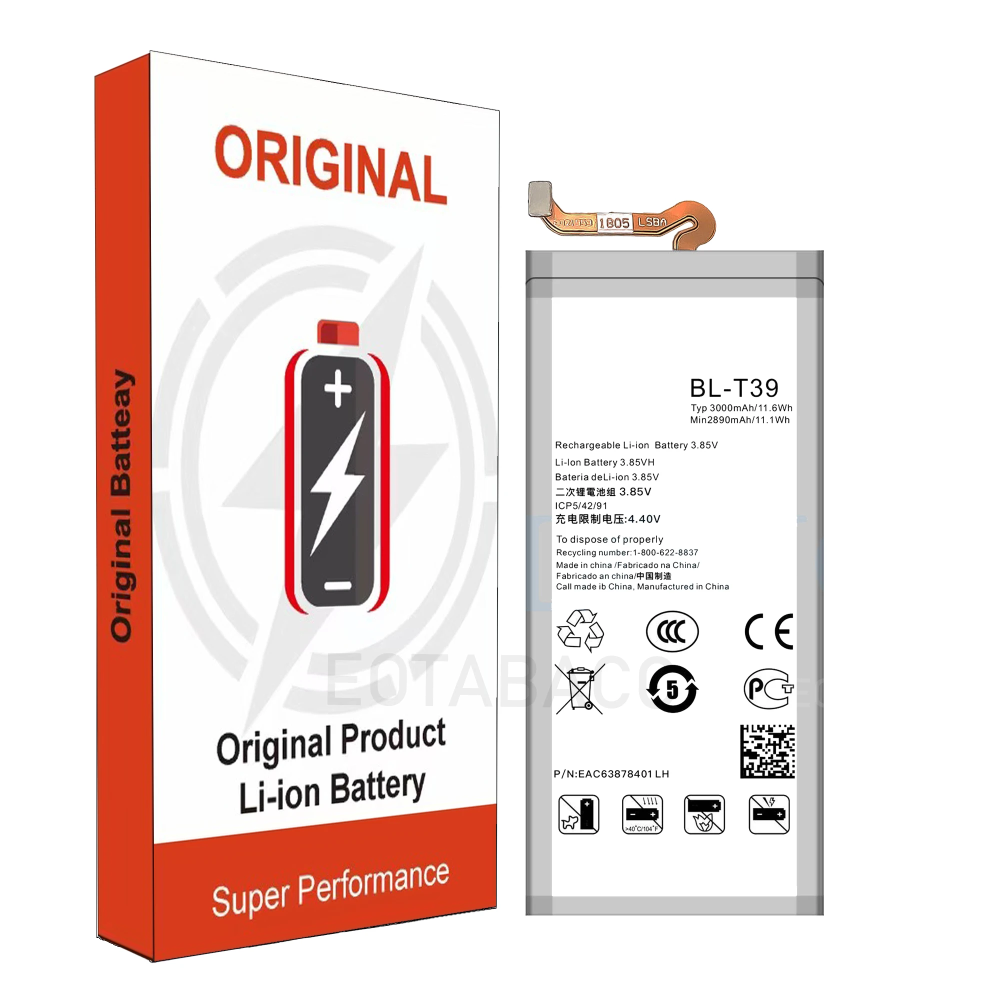 2026 Years EOBATACC 100% New BL-T39  Battery For LG  G7/Q7 /ThinQ G710 Q7 /Prime 2 /K30 2019 Batteries+Free Tools view 4