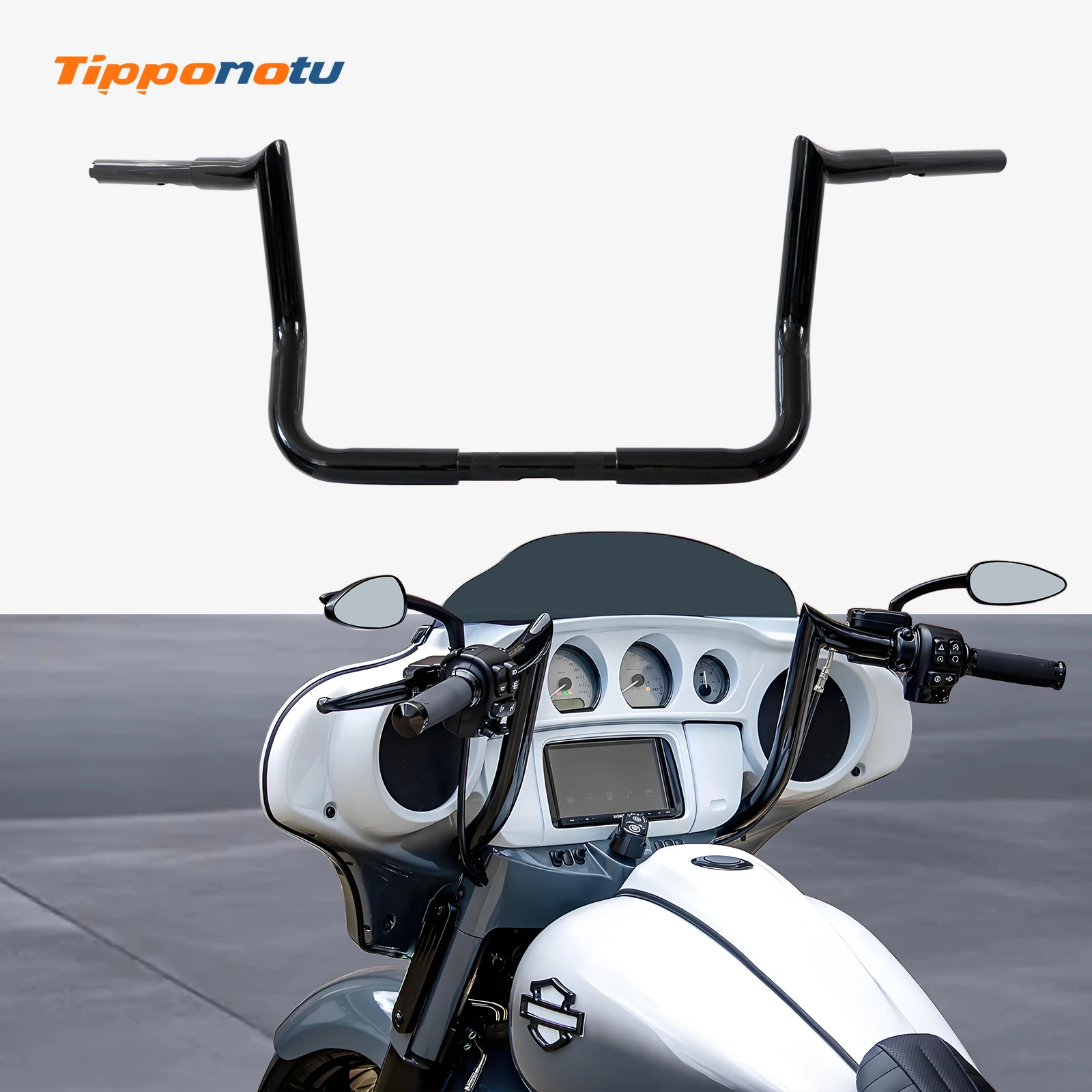 

Street Glide Ape Handlebar 12/14/16" Gloss Black for Harley Touring 1986-2024 Street Electra Glide Ultra Limited CVO