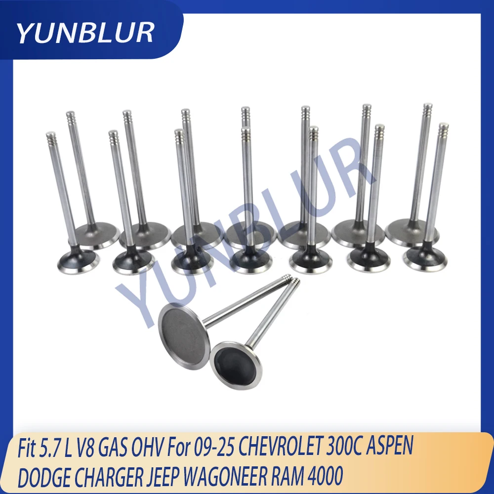 

HEMI 16PCS Valve Intake & Exhaust Kit Fit 5.7 L V8 GAS EZC For 09-25 CHEVROLET 300C ASPEN DODGE CHARGER JEEP WAGONEER RAM 4000