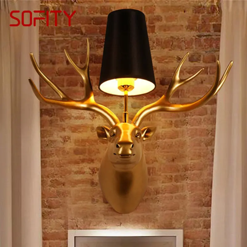 

RONIN Modern Antlers Wall Lighting Creative Gold LED Indoor Sconce Lamp For Home Decor Living Bedroom Bedside Porch