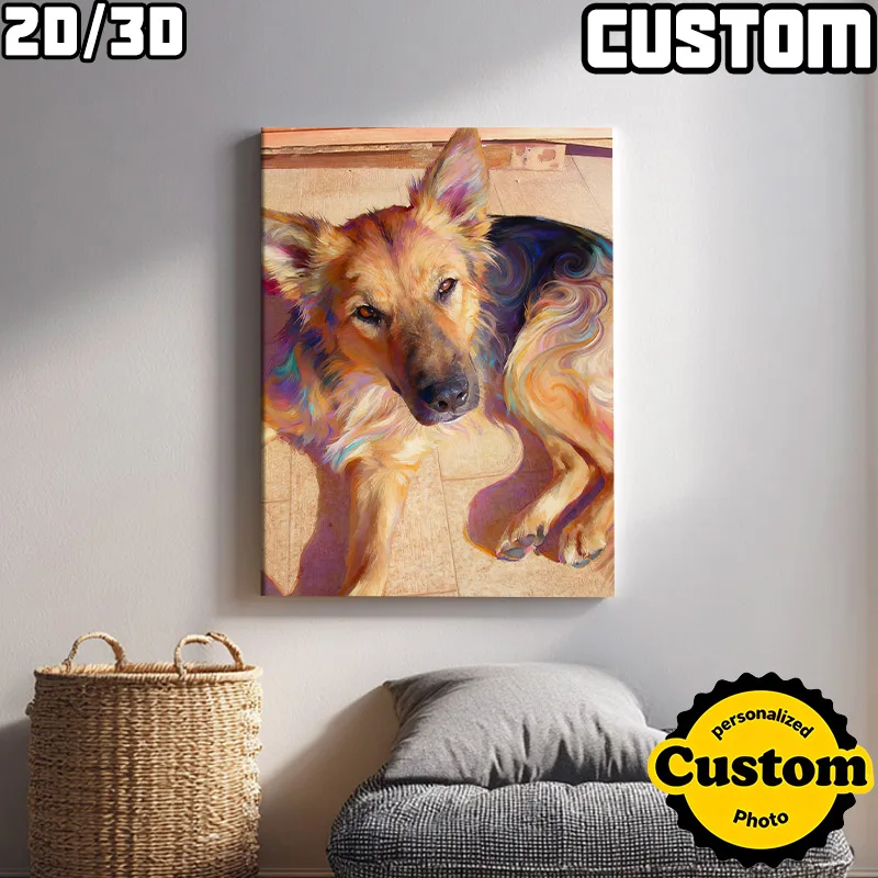 Personalized Custom Canvas Prints in Dreamy Watercolor Style, Portrait Style, Home Decor, Ideal Gift for All Seasons, Scratch-Resistant, Frameless or Framed, Holiday Keepsake