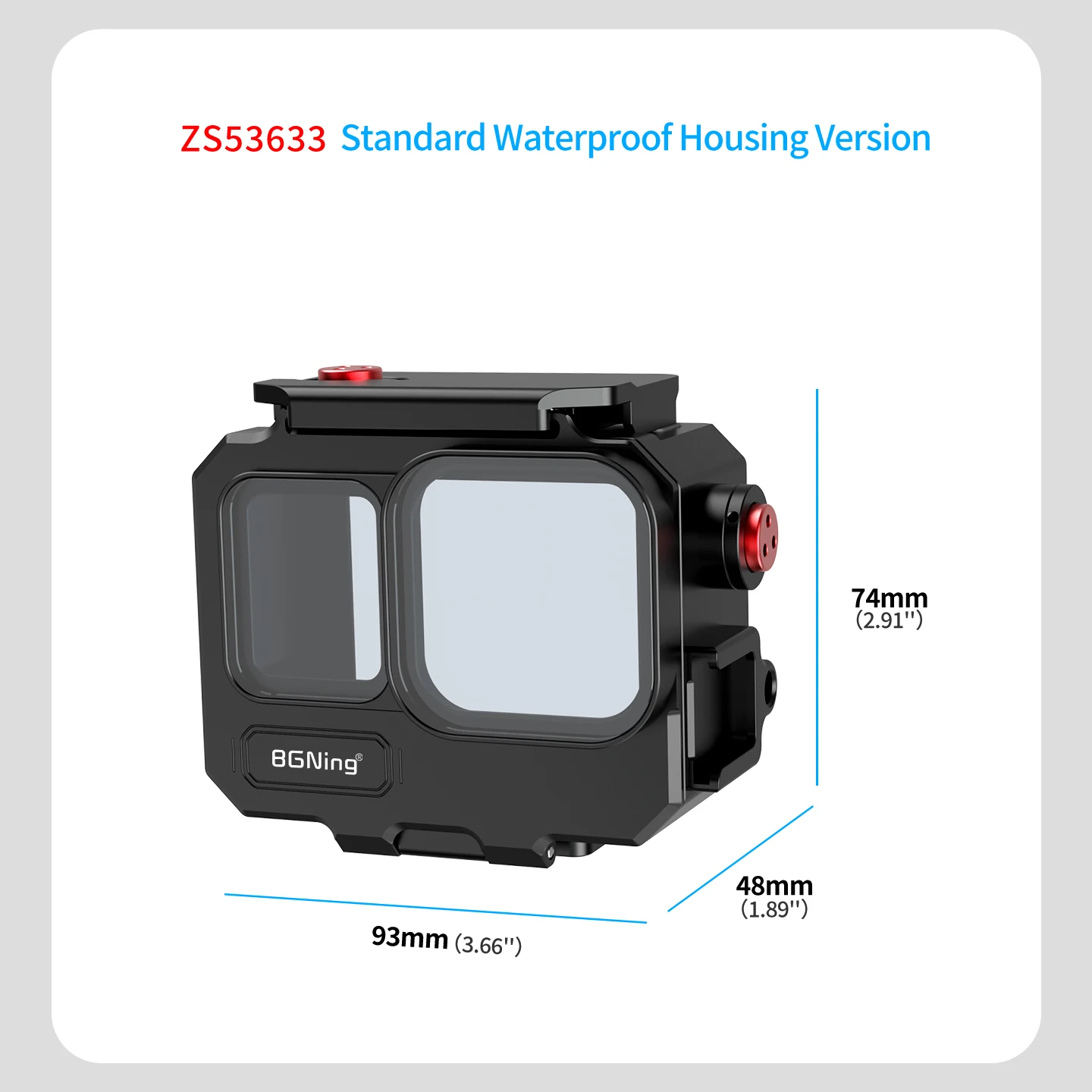 80M Tiefsee-Aluminium-Wasserdichtgehäuse IP68 für Insta360 Ace Pro 2 Action-Kamera-Käfig mit Schnellverschluss-Tauchgehäuse für Unterwasserfotografie – Detail 27
