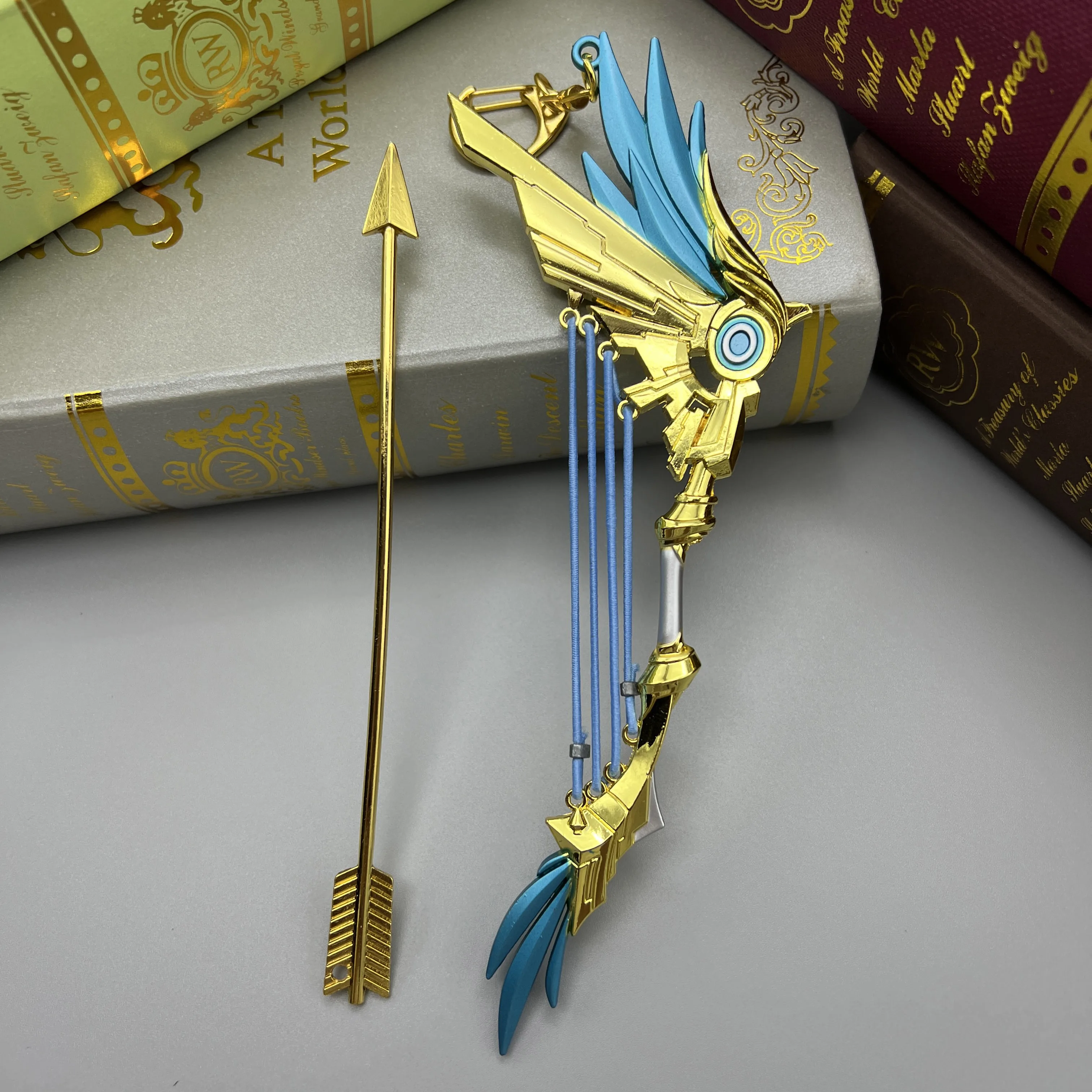 17cm Metal Bow and Arrow Skyward Harp Venti Genshin Impact China Mobile Game Peripheral Weapon Model 1/6 Doll Equipment Ornament