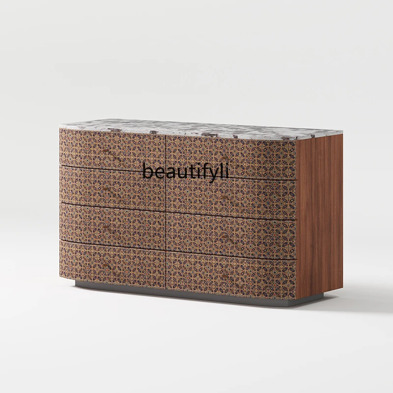 

Italian Minimalist Light Luxury High-End Living Room Entryway Six-Drawer Cabinet Bedroom Storage Cabinet