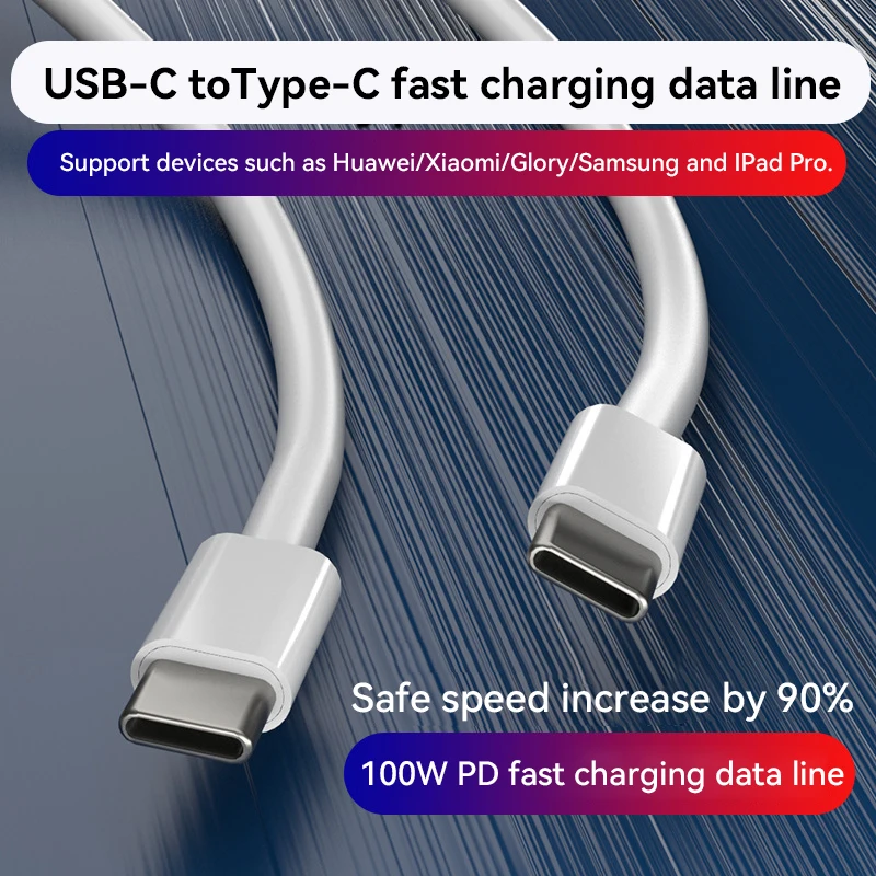 New100W 60W Data Line Type C To Type C PD USB C To USB TypeC Cable Fast Charge Data Cable For Huawei Samsung Xiaomi Macbook IPad