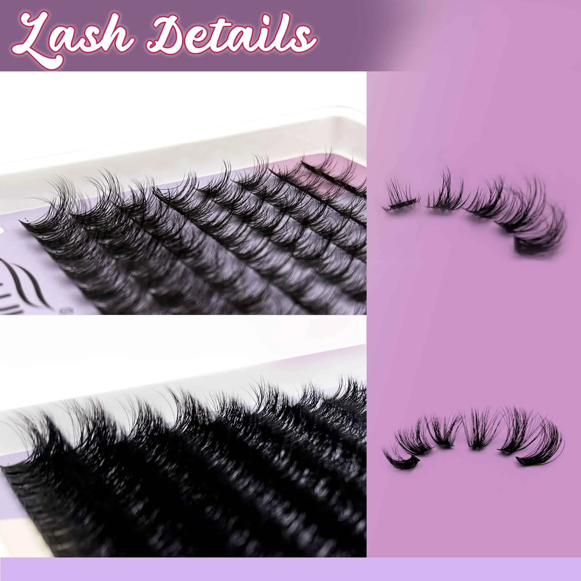 248Pcs Individual Clusters Lashes D Curl Mixed 2 Styles 10-16MM Soft Wispy & Fluffy Faux Mink Cluster Diy Extensions Lash