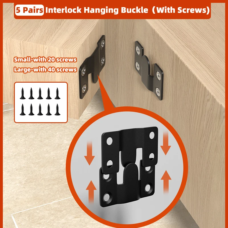 

Creamily 5 Pairs Interlock Hook Buckles Hanger Hanging Connecting Photo Frame Furniture Picture Mirror Wall Hang Display Hooks