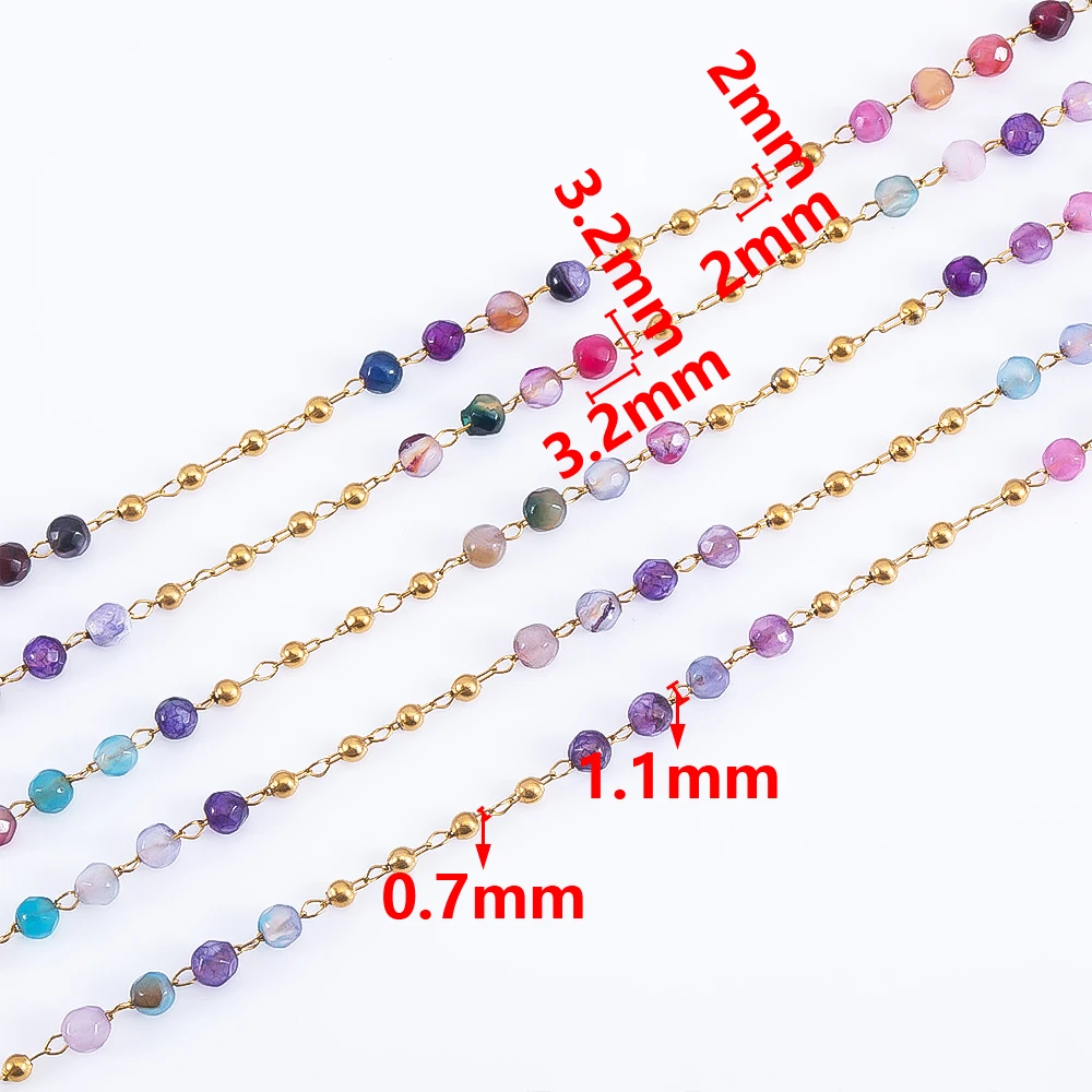 0.5M 1M Stainless Steel Colored Transparent Crystal Beaded Chain for DIY Necklace Bracelet Body Chain Colthing Jewelry Making view 5
