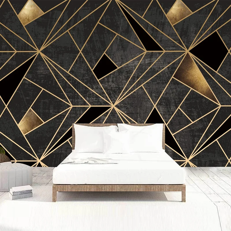 Modern Abstract Art Geometric Pattern Mural Wallpaper 3D Stereo Line Fresco Living Room TV KTV Bar Creative Decor Wall Paper 3 D