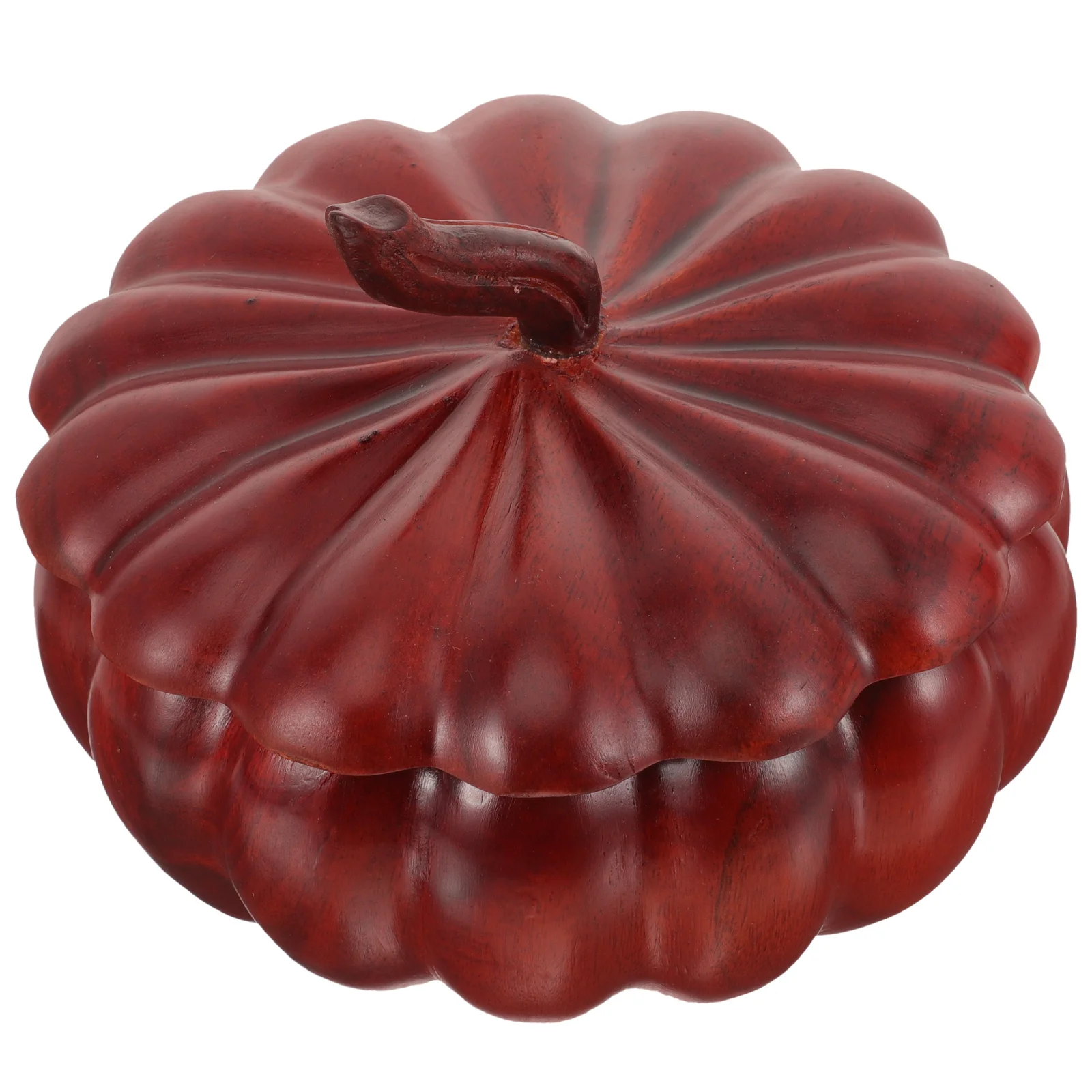 

Pumpkin Shape Jar Wood Sugar Holder Tea Canister Retro Design Smooth Glazing Good Texture Comfortable Hand Feeling Practical