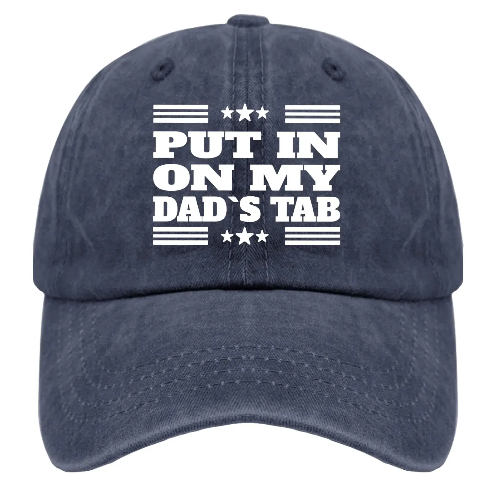 Put It On My Dad's Tab Hats Pure Cotton Cap Men Women Baseball Cap Breathable Hat Outdoor Sports Cap Fishing Sunshade Hat