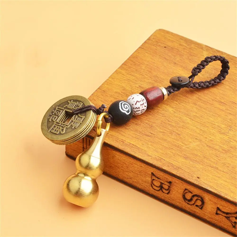 Brass Gourd Pendant Irregular Jar Keychain Hanging Necklace Jewelry Waterproof Pill Box Medicine Case Container Bottle Keychains