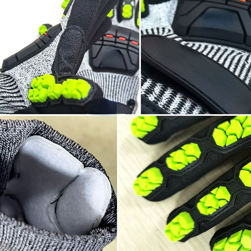 1 Pack Anti Cut Work Glove with Cut Level 5 Mechanic Anti-Impact Shock Absorbing Gloves.