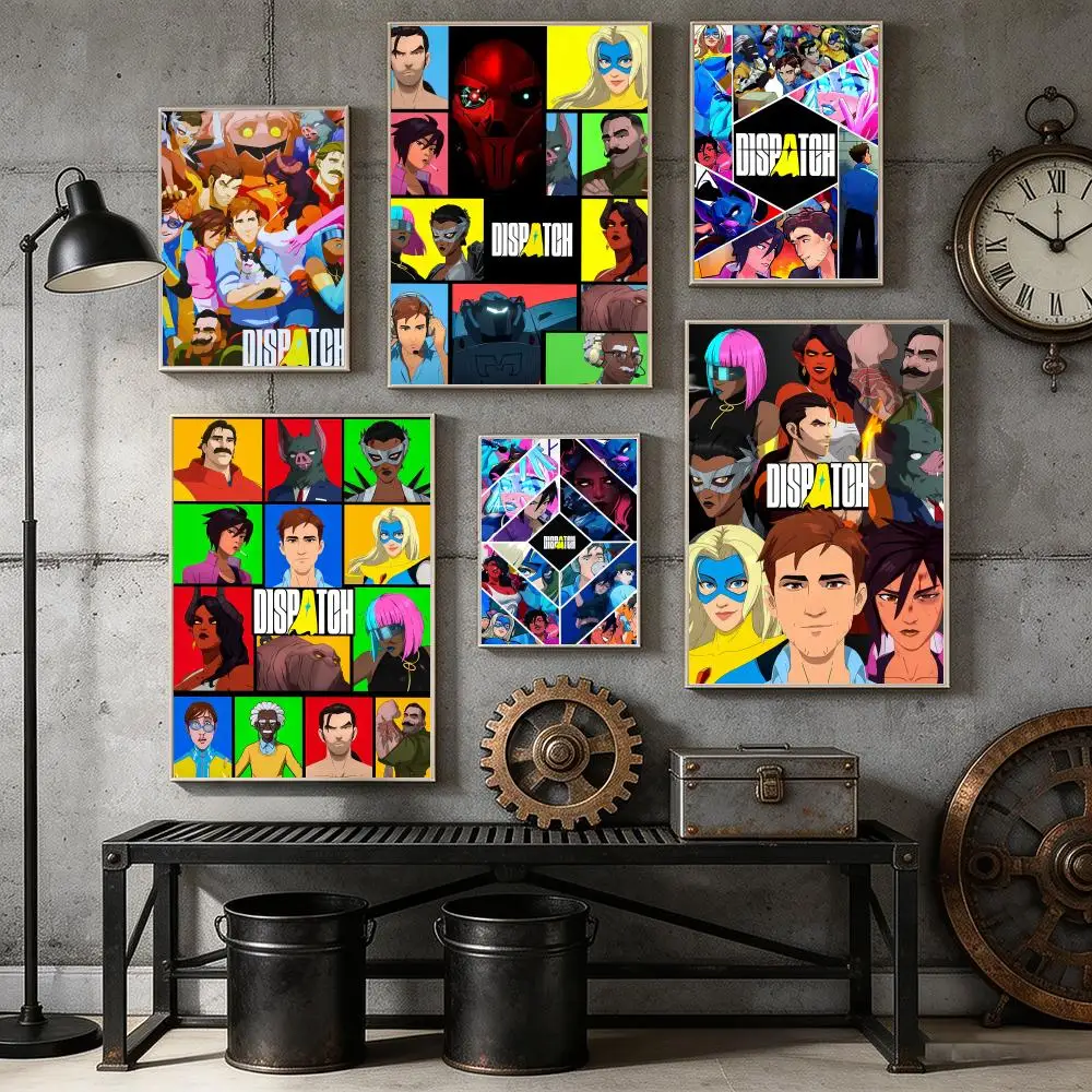Cool Hot Visual Novel Game D-Dispatch Poster HD Self Adhesive Wall Mural Stickers Decals for Bedroom Living Room Home Decor Gift