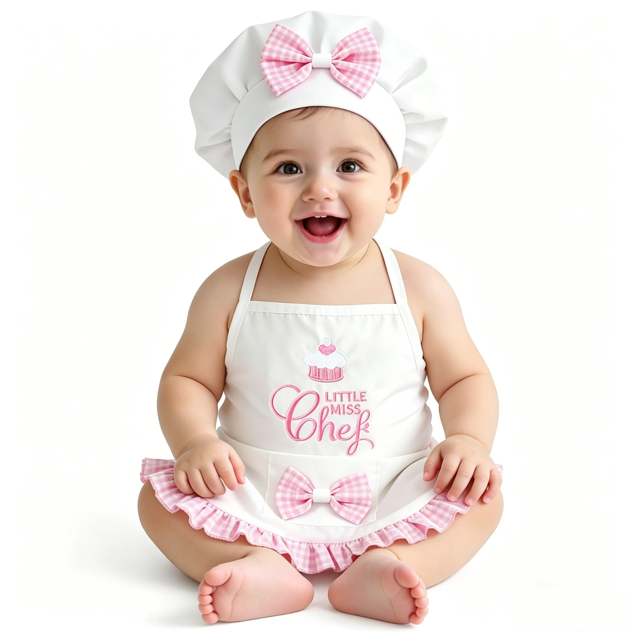 Ylsteed Kochkostüm für Neugeborene, Fotografie-Outfit, Koch-Outfit für Babys, Jungen und Mädchen, mit Kochmützen, Kleidung für Kleinkinder, Fotoshooting-Requisiten, HD