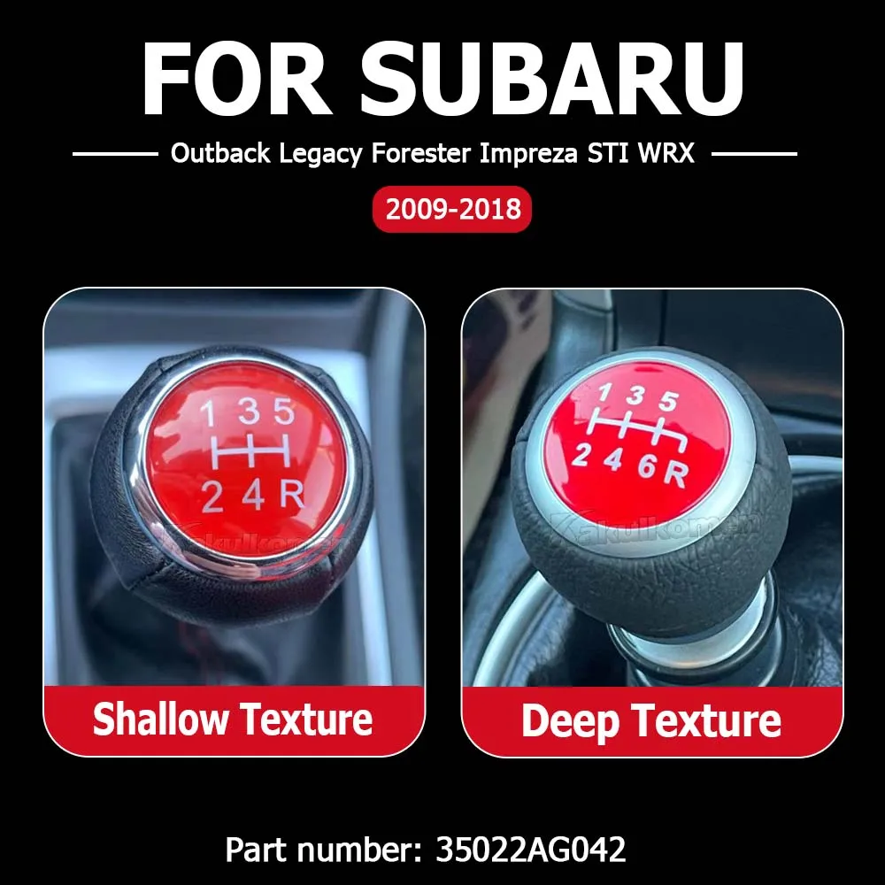 6-Gang-Leder-Schaltknauf für Subaru Outback, Legacy, Forester, Impreza, STI, WRX 2009-2018 – Detail 13