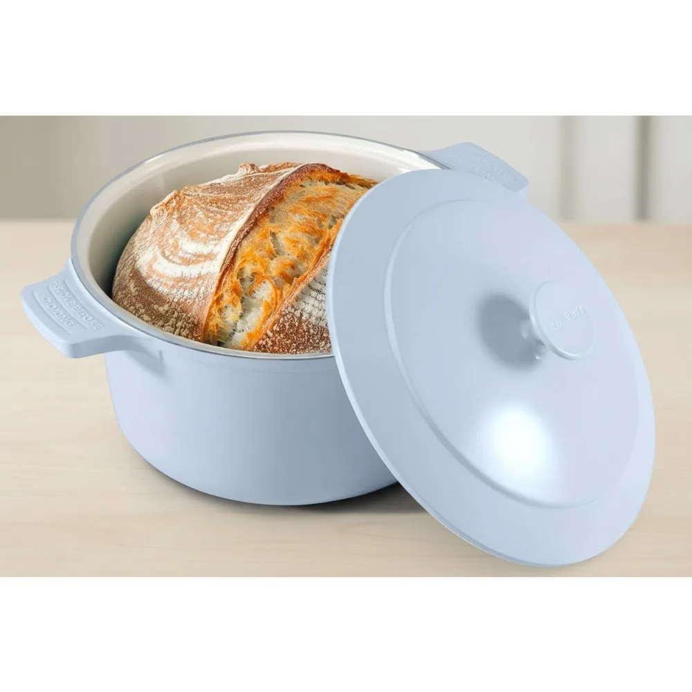 

5 Qt Lightweight Ceramic Dutch Oven Pot with Lid, Nonstick Sourdough Bread Baking, 10-in-1 Stock Pot for Pasta & More