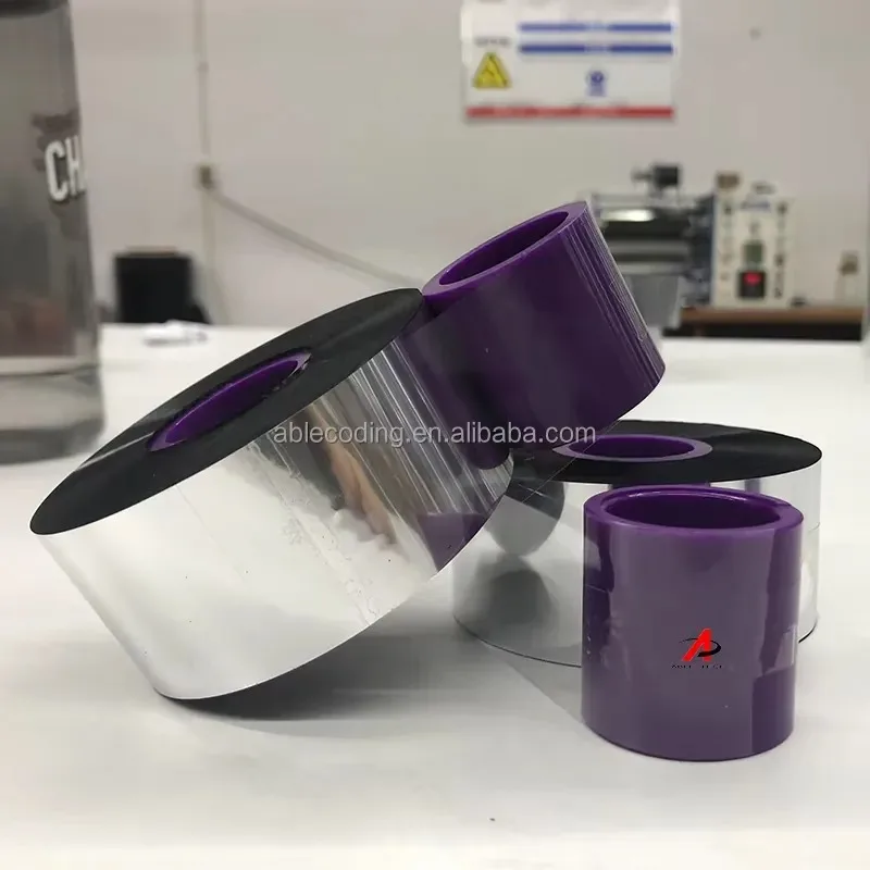 55mm 33mm Ink Inside Outside Near Edge TTO Wax Resin Ribbon for Package Date Print