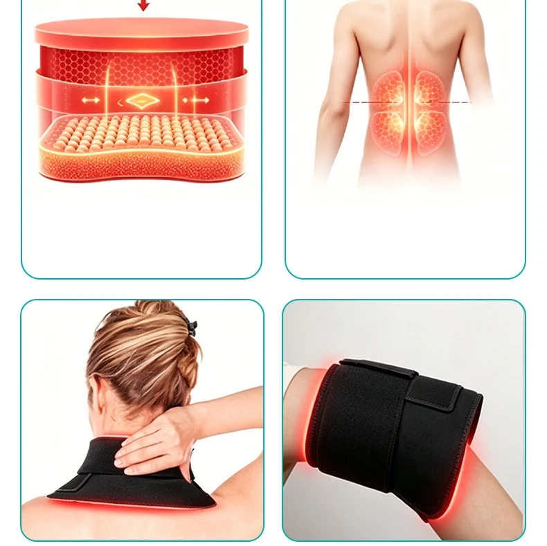 60 LEDs Red Infrared Light Therapy Belt 850nm 660nm Back Fat Burn Slimming Machine Waist Pad Wrap for Full Body Home Spa