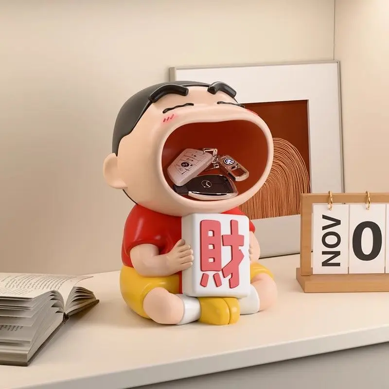 

Kawaii Crayon Shin Chan Key Storage Ornament Living Room Decoration Anime Cute Cartoon Shelf Figurine Creative Girls Gifts Toys