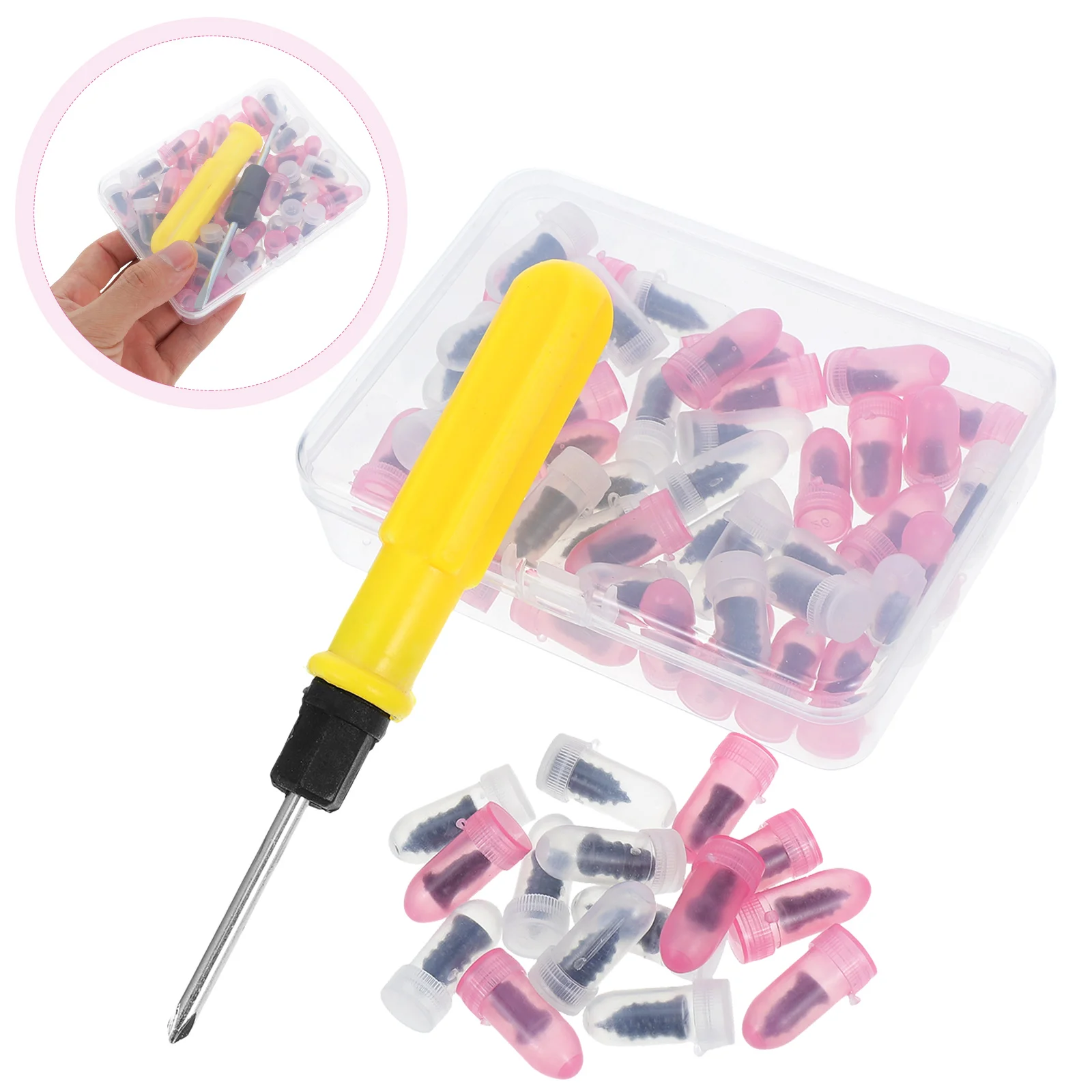 

1 Set Spiral Rubber Tire Plugs Repair Kit Fast Puncture Seal Tool For Auto Motorcycle Truck Tubeless Tire Repair Screw - Quick