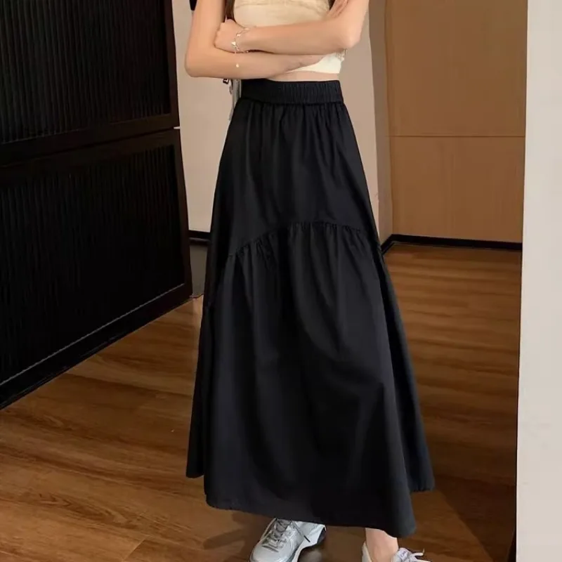Falda Maxi Mujer Volantes Parches Cintura Alta - usage example