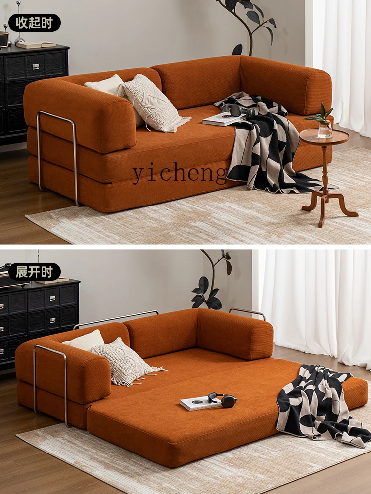 

ZK vacuum compression medieval module fabric sofa small apartment living room folding dual-purpose floor sofa bed
