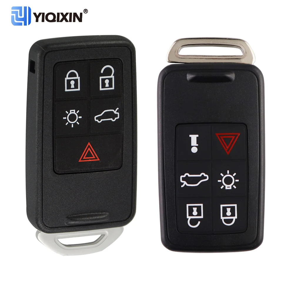 YIQIXIN Keyless Remote Car Key Shell For Volvo S60 V60 V70 S80 XC70 S60L XC60 S80L V40 2008-2017 5/6 Buttons Uncut Blade No logo