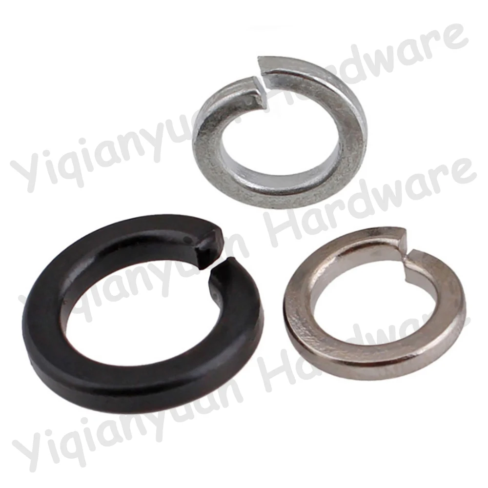 Yiqianyuan M2-M30 DIN127 Podkładka zabezpieczająca sprężynę klasy 8.8 - elastyczne uszczelki ze stali węglowej z czarnym tlenkiem/ocynkowaną/jasno niklowaną