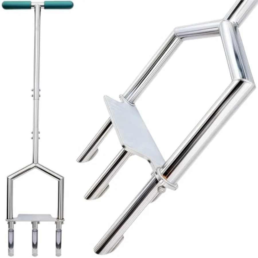 

Ручной аэратор для газона с увеличенной опорной пластиной, аэратор для газона с сердечником из нержавеющей стали и 3 сменными полыми зубьями 37-43i