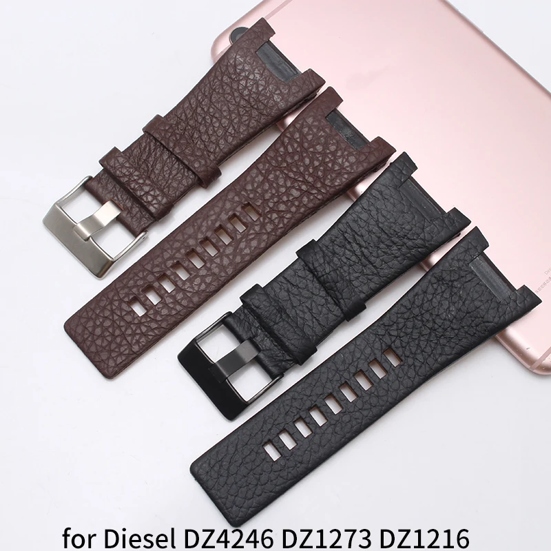 

Для diesel DZ1216 DZ1273 DZ4246 DZ4247DZ287 ремешок для часов из воловьей кожи с насечками, браслет для часов из воловьей кожи, мужские сменные браслеты 32x17 мм