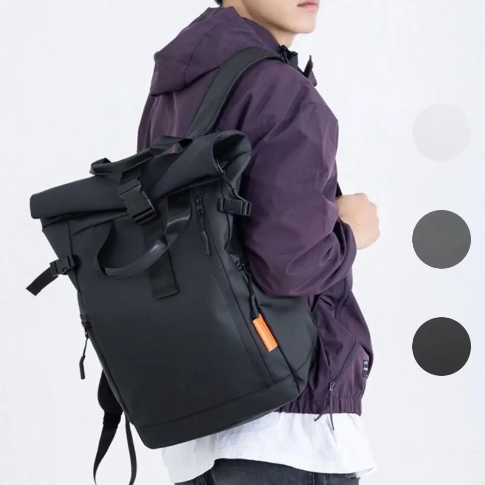 Adjustable Backpack Roll-up Expansion Water-repellent Fabric Computer Pack Large Capacity Multi-purpose School Bag Students