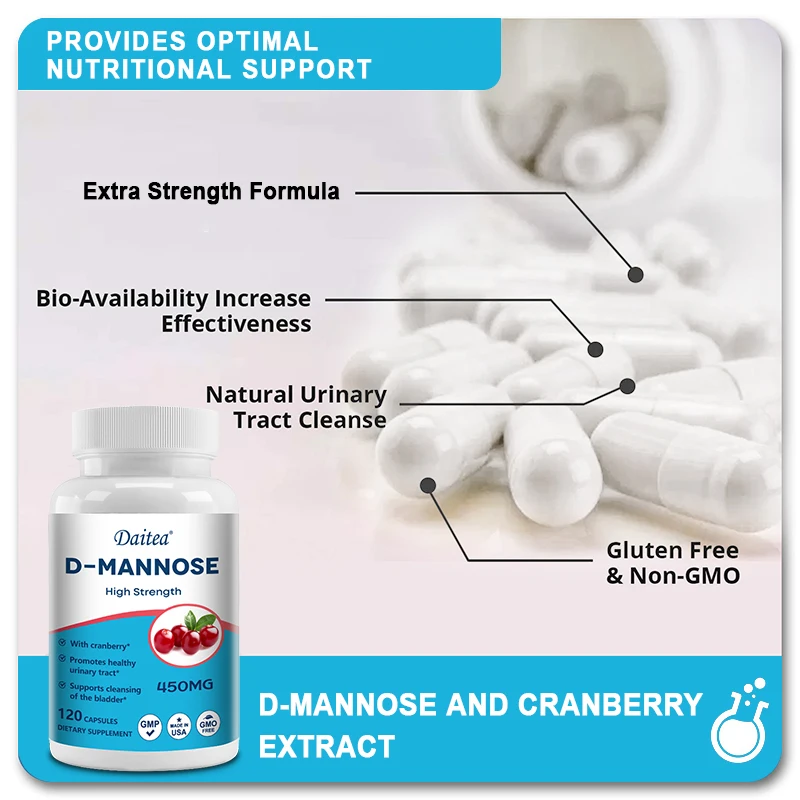 D-Mannose Supplement – Supports Male and Female Urethra and Bladder Health, Helping To Cleanse, Flush and Protect The Urethra