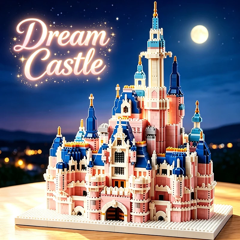 Micro Particle Building Blocks Dream Castle Model Girls Birthday Gift Buildable Toy Desktop Ornament Kids Christmas Holiday Gift
