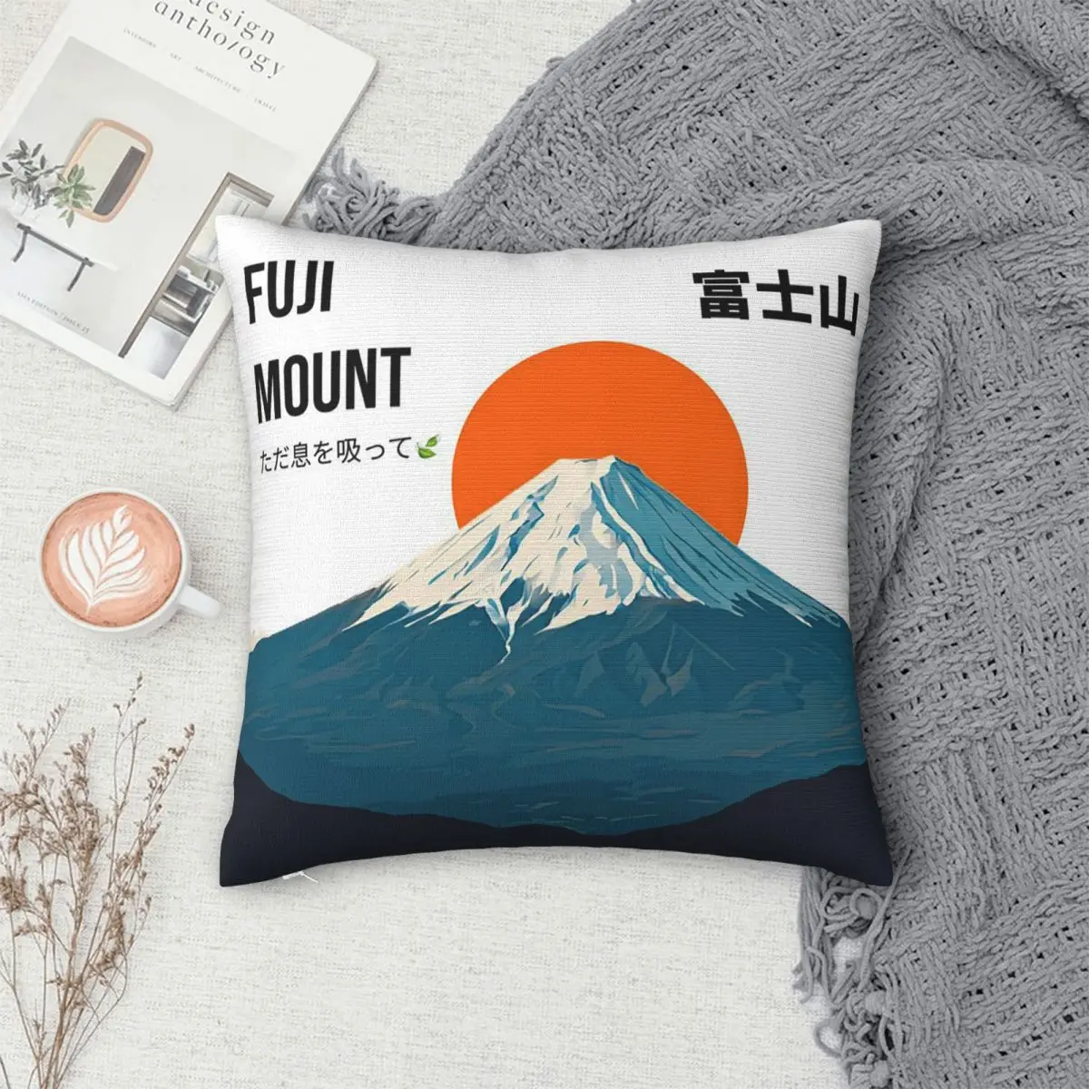 Japan Mount Fuji Ukiyo e Retro Square Pillowcase Cushion Cover Pillow Case Throw Pillow Cover for Home Bedroom Car