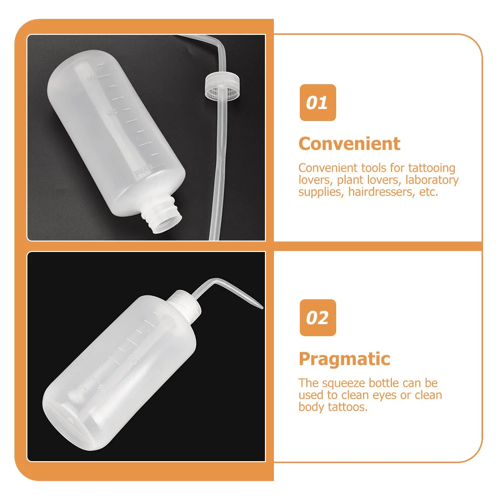 

3Pcs Tattoos Wash Bottles Plastic Tattooing Squeeze Bottles Multi-Function Water Containers Tattoos Cleaning Accessories