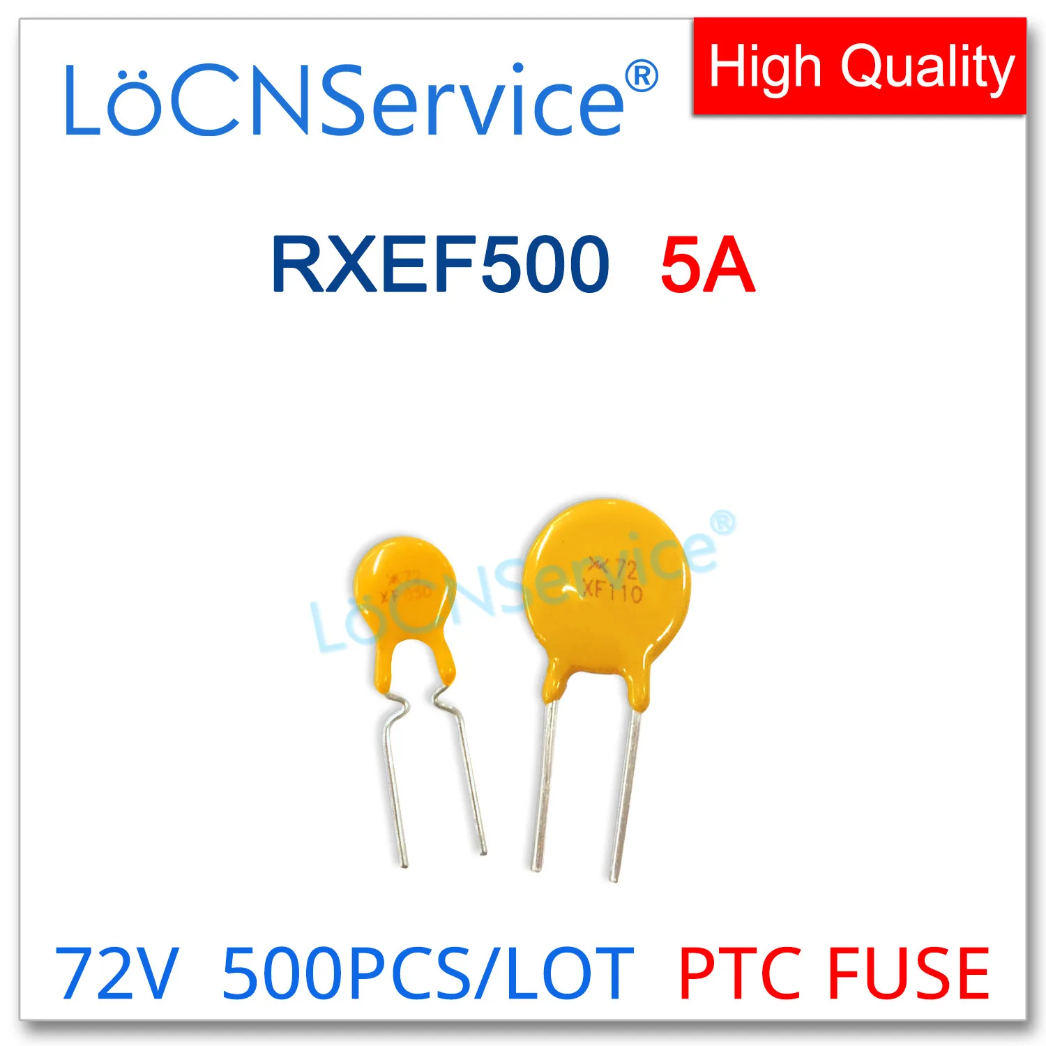 

LoCNService 500PCS RXEF500 72V 5A XF500 Resettable Fuse PTC DIP Chinese High Quality