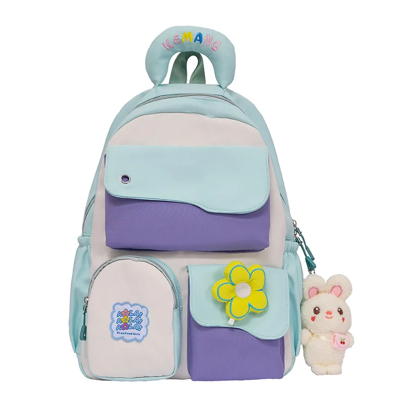 Backpack for Girls 2023 New Fashion Korean Version Soft Handle Zipper Soft Handle Solid Bag Sweet Lovely Casual Shool Bags